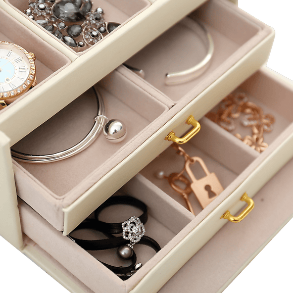 Jewellery Storage Box Girls Rings Necklaces Display Organiser Storage Case - RnR Galore