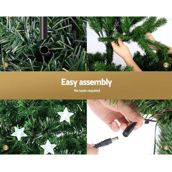 Jingle Jollys 1.2m Christmas Tree Optic Fibre LED Xmas tree Multi Colour - RnR Galore