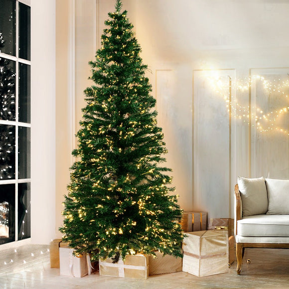 Jingle Jollys 1.8m Christmas Tree Optic Fibre LED Xmas tree Warm White - RnR Galore
