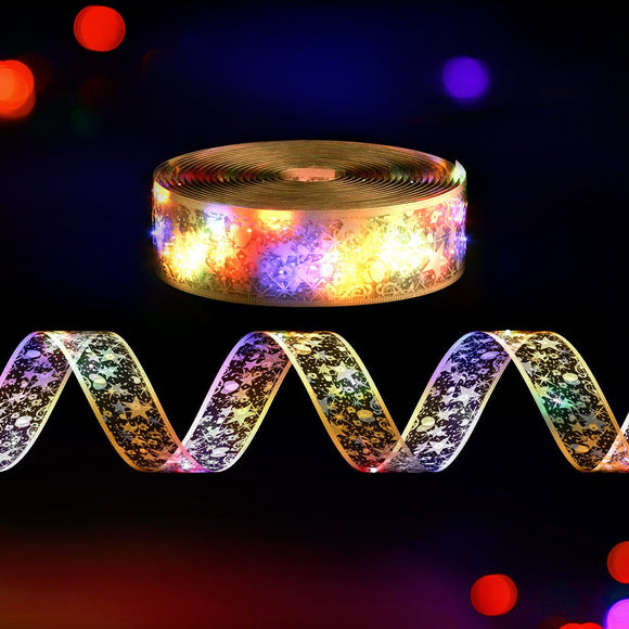 Jingle Jollys 20M Christmas Lights Fairy Ribbon Light 200 LED Xmas Decor Golden - RnR Galore