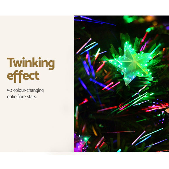 Jingle Jollys 2.1m Christmas Tree Optic Fibre LED Xmas tree Multi Colour - RnR Galore