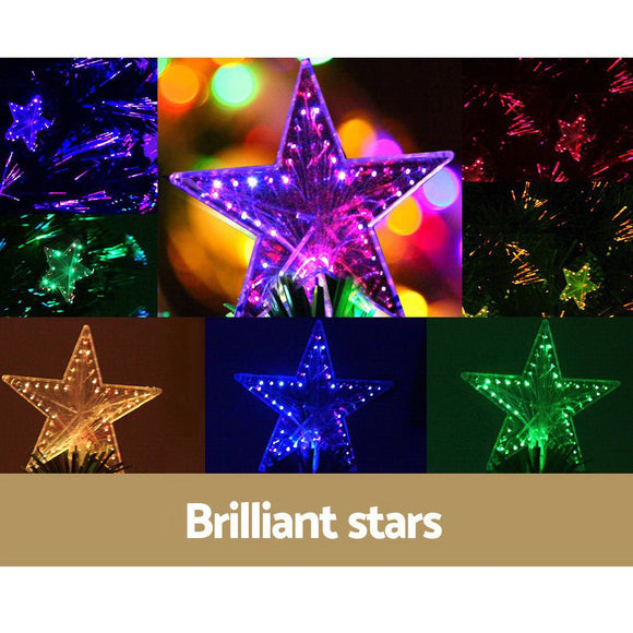 Jingle Jollys 2.1m Christmas Tree Optic Fibre LED Xmas tree Multi Colour - RnR Galore