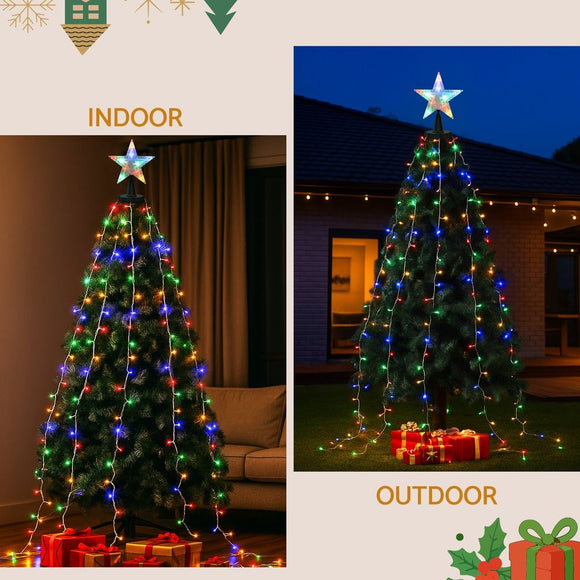 Jingle Jollys 2.5M Christmas Lights Waterfall String Light 300 LED Star Topper - RnR Galore
