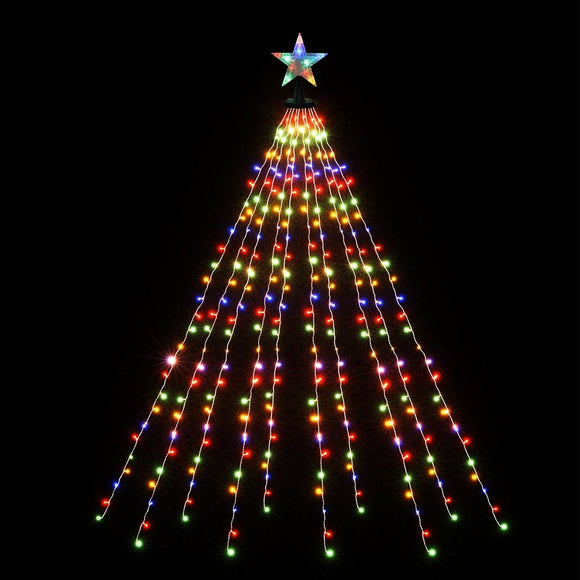 Jingle Jollys 2.5M Christmas Lights Waterfall String Light 300 LED Star Topper - RnR Galore