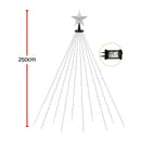 Jingle Jollys 2.5M Christmas Lights Waterfall String Light 300 LED Star Topper - RnR Galore