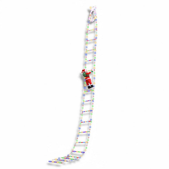 Jingle Jollys 3.5M Christmas Lights 300 LED Ladder Light with Santa Claus Decor - RnR Galore