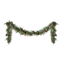 Jingle Jollys 3M Christmas Garland Pre - lit LED with Pine Cones Xmas Decor Green - RnR Galore