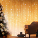Jingle Jollys 3X3M Christmas Lights Curtain String Light 300 LED Warm White - RnR Galore