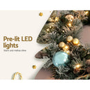 Jingle Jollys 60cm Christmas Wreath with LED Lights Snowy Garland Xmas Decor - RnR Galore