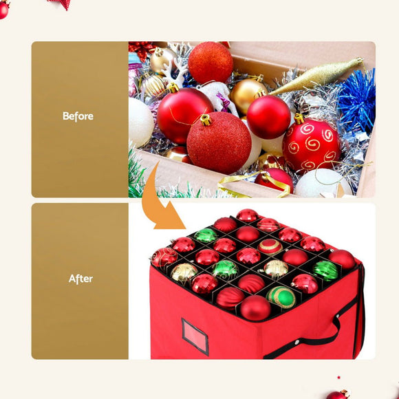 Jingle Jollys Christmas Baubles Storage Cart Roller 125 Dividers - RnR Galore