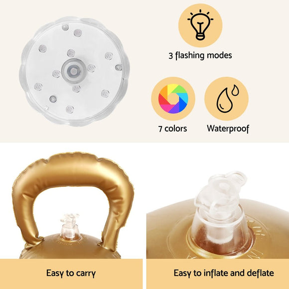 Jingle Jollys Christmas Inflatable Ball 60cm Led Illuminated Snowman Xmas Decor - RnR Galore