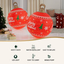 Jingle Jollys Christmas Inflatable Ball 60cm Led Illuminated Xmas Decoration Red - RnR Galore