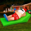 Jingle Jollys Christmas Inflatable Santa Bench 1.8M LED Illuminated Decorations - RnR Galore