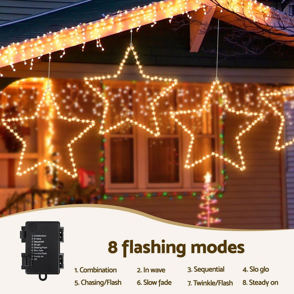 Jingle Jollys Christmas Lights 50cm Star 70 LED Xmas Decorations - RnR Galore