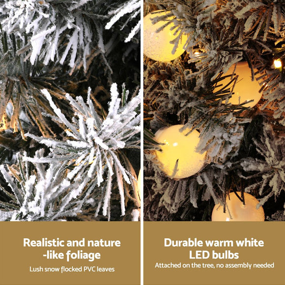 Jingle Jollys Christmas Tree 1.2M Potted Snowy Xmas Tree - RnR Galore