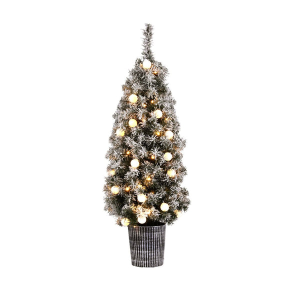 Jingle Jollys Christmas Tree 1.2M Potted Snowy Xmas Tree - RnR Galore
