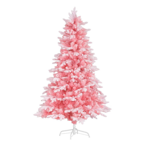 Jingle Jollys Christmas Tree 1.8m Pink Xmas Tree Snowy Party Decor 810 Tips - RnR Galore