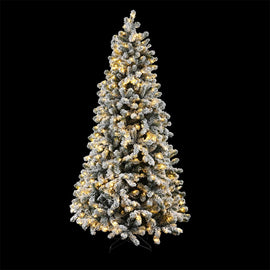 Jingle Jollys Christmas Tree 1.8m Snow Flocked LED Xmas Decoration 8 Light Modes - RnR Galore