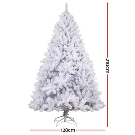 Jingle Jollys Christmas Tree 2.1m 1000 White Tips Xmas Tree Decorations - RnR Galore