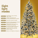 Jingle Jollys Christmas Tree 2.1m Snow Flocked LED Xmas Decoration 8 Light Modes - RnR Galore
