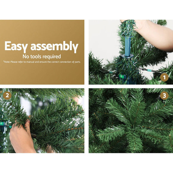 Jingle Jollys Christmas Tree 2.4m Green Xmas Tree Decorations 1225 Tips - RnR Galore