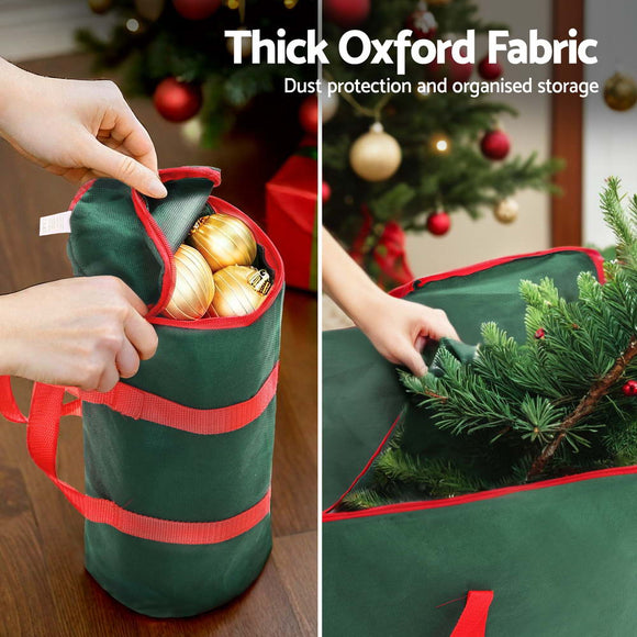 Jingle Jollys Christmas Tree Baubles Storage Bag Set Ornaments Container Box - RnR Galore
