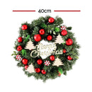 Jingle Jollys Christmas Wreath 40CM Xmas Garland Baubles Ornaments Party Decor - RnR Galore