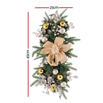 Jingle Jollys Hanging Christmas Garland 45cm Staircase Door Party Decor - RnR Galore