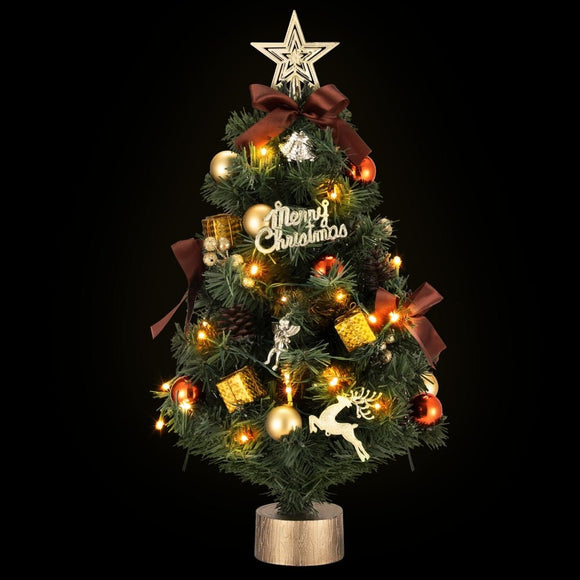 Jingle Jollys Tabletop Christmas Tree 60CM LED Xmas Tree Tree Topper Ornaments - RnR Galore