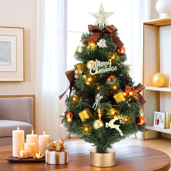 Jingle Jollys Tabletop Christmas Tree 60CM LED Xmas Tree Tree Topper Ornaments - RnR Galore