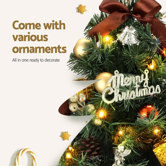 Jingle Jollys Tabletop Christmas Tree 60CM LED Xmas Tree Tree Topper Ornaments - RnR Galore
