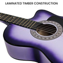 Karrera 38in Pro Cutaway Acoustic Guitar with guitar bag - Purple Burst - RnR Galore