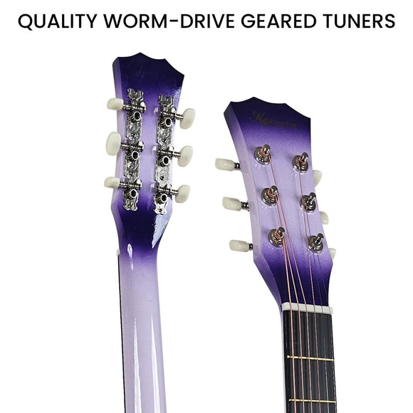 Karrera 38in Pro Cutaway Acoustic Guitar with guitar bag - Purple Burst - RnR Galore