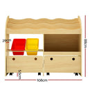 Keezi 3 Tiers Kids Bookshelf Storage Children Bookcase Toy Box Organiser Display - RnR Galore