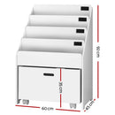 Keezi 4 Tiers Kids Bookshelf Storage Organiser Children Bookcase Drawers Display - RnR Galore