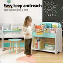 Keezi Kids Bookshelf 2 In 1 Table Chair Set Bookcase Toys Shelves Children Organiser - RnR Galore