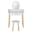 Keezi Kids Dressing Table Chair Set Wooden Leg Vanity Makeup Drawer Mirror - RnR Galore