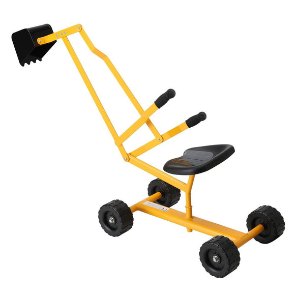 Keezi Kids Ride On Car Digger Bulldozer Sandpit Play Toys Rotate Seat Yellow - RnR Galore