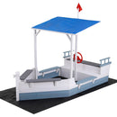Keezi Kids Sandpit Wooden Box Boat Canopy Flag Outdoor Toys Children Blue - RnR Galore
