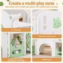 Keezi Kids Slide Swing Set Basketball Hoop Ring Football Outdoor Toys 140cm Green - RnR Galore