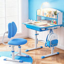 Keezi Kids Study Desk Chair Set Adjustable Ergonomic Table LED Lamp Blue - RnR Galore