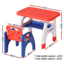 Keezi Kids Table and Chair Set HDPE Toddler Activity Play Set Orange/Yellow - RnR Galore