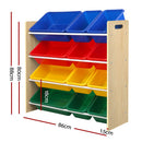 Keezi Kids Toy Box 12 Bins Bookshelf Organiser Children Storage Rack - RnR Galore