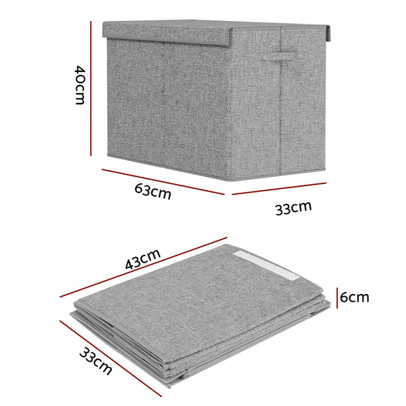 Keezi Large Toy Box Chest Storage with Flip-Top Lid Foldable Organizer Bins Grey - RnR Galore