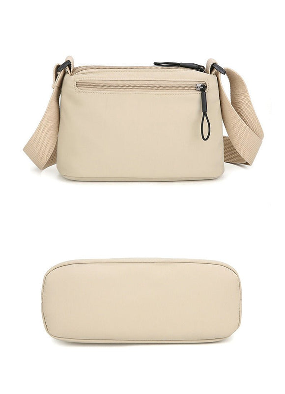 Khaki Lightweight Multi - Layer Crossbody Bag for Women – Compact, Water - Resistant Nylon Shoulder Bag with Adjustable Strap - RnR Galore