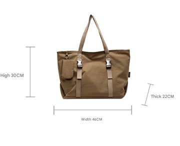 Khaki Modern Utility Tote Bag for Women - Large Capacity Shoulder Bag with Detachable Pouch for Work, School & Travel - RnR Galore