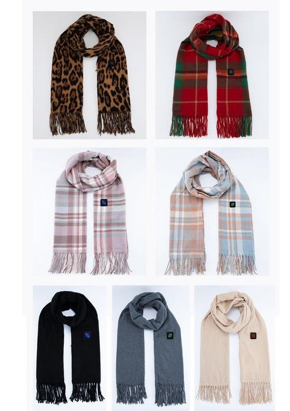 Khaki USB Electric Heated Scarf - 3 - Level Heat Setting Winter Neck Warmer - RnR Galore