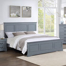 King Bed Frame in Solid Wood with Slats Support in Grey colour - RnR Galore