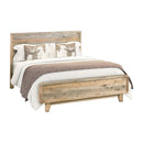 King Size Wooden Bed Frame in Solid Wood Antique Design Light Brown - RnR Galore