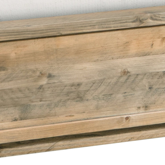 King Size Wooden Bed Frame in Solid Wood Antique Design Light Brown - RnR Galore